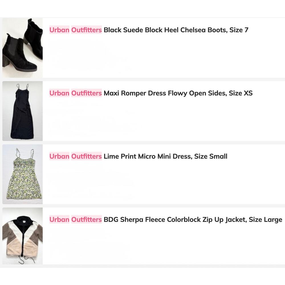 Urban Outfitters Bundle — 4 Preowned Pieces: Dresses, Jacket & Boots